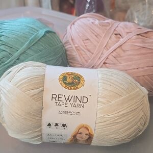Lion Brand Rewind Tape Yarn 3 Skeins NEW without Tag